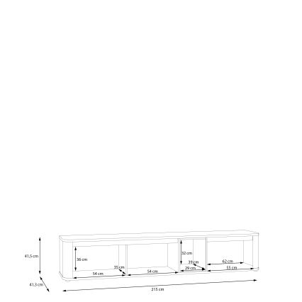 TV-Lowboard WARO Beige/Braun