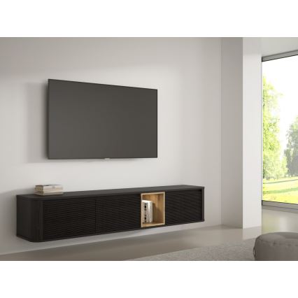 TV-Lowboard WARO schwarz/braun