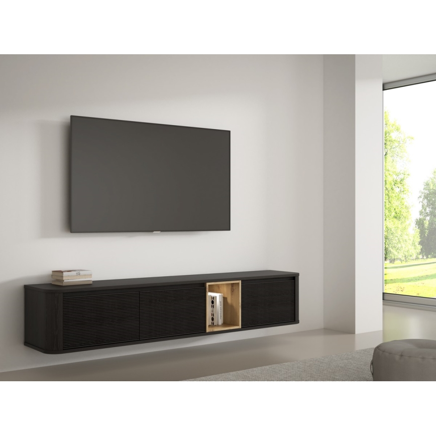 TV-Lowboard WARO schwarz/braun