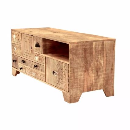 TV-Tisch MANU 120x50 cm Massivholz/Mangobaum