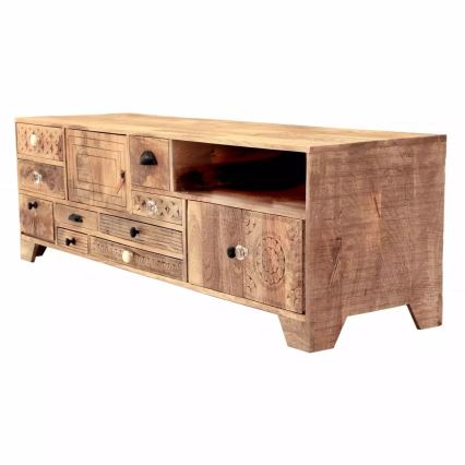 TV-Tisch MANU 160x50 cm Massivholz/Mangobaum