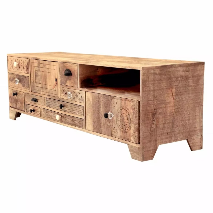 TV-Tisch MANU 160x50 cm Massivholz/Mangobaum