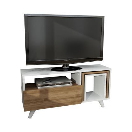 TV-Tisch NOVELLA 51x90 cm weiß/braun