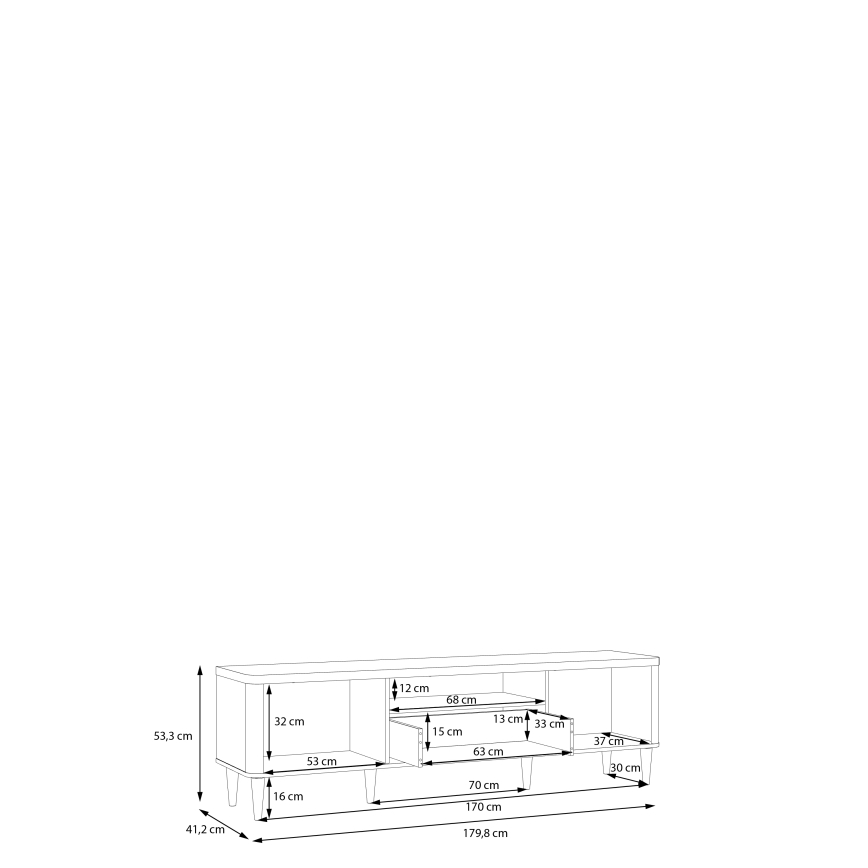 TV-Tisch VIRO, Braun/Beige
