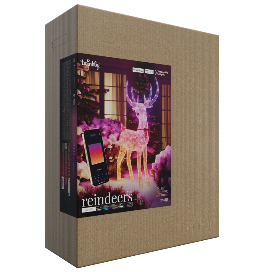 Twinkly - Dimmbares RGBW-LED-Weihnachtsrentier REINGEERS 250 LEDs IP44 Wi‑Fi