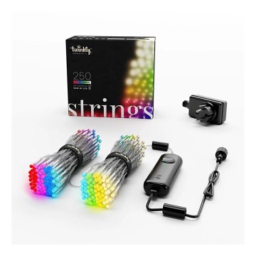 Twinkly - Dimmbare LED-RGBW-Weihnachtskette für den Außenbereich STRINGS 250xLED 23,5m IP44 Wi-Fi