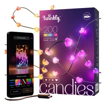 Twinkly - dimmbare RGB-LED-Lichterkette CANDIES 200xLED 14 m USB Wi-Fi