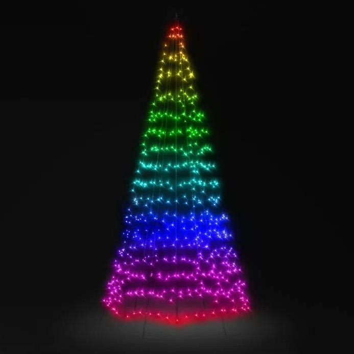 Twinkly - Dimmbarer LED-RGBW-Weihnachtsbaum für den Außenbereich LIGHT TREE 750xLED 4m IP44 Wi-Fi