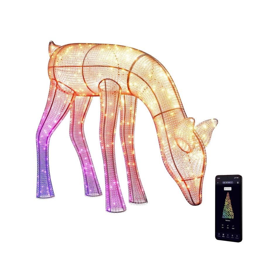 Twinkly - Dimmbares Outdoor-Weihnachtsrentier LED RGBW REINGEERS 160xLED IP44 Wi-Fi