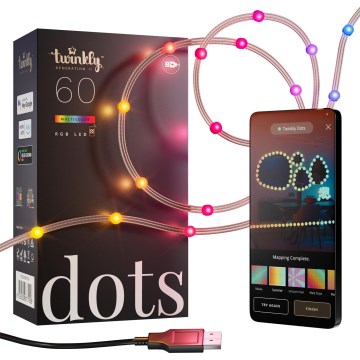 Twinkly - LED RGB dimmbare Weihnachts-Lichterkette DOTS 60xLED 7 m USB Wi-Fi