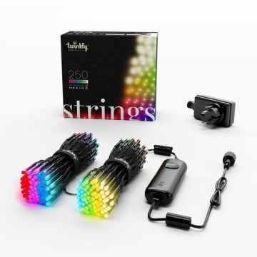 Twinkly - LED RGBW dimmbare Weihnachts-Lichterkette für den Außenbereich STRINGS 250xLED 23,5m IP44 Wi-Fi