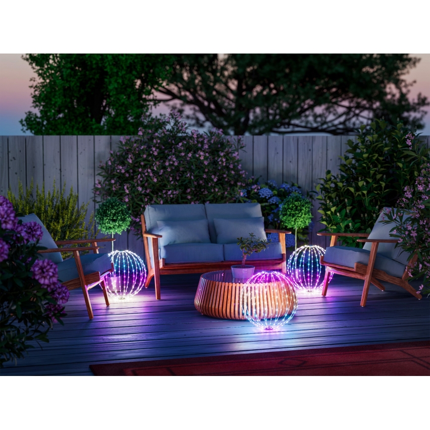 Twinkly - RGBW-LED dimmbar Außendekoration SPHERE 210 LEDs IP44 Wi-Fi
