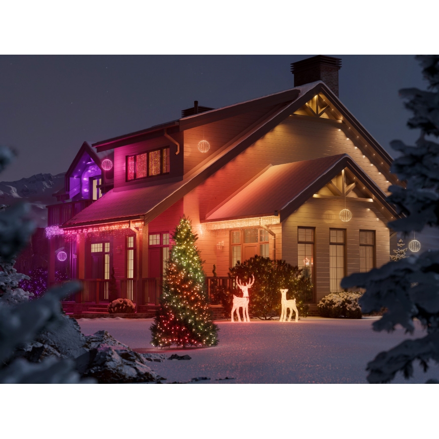 Twinkly - RGBW-LED dimmbar Außendekoration SPHERE 210 LEDs IP44 Wi-Fi