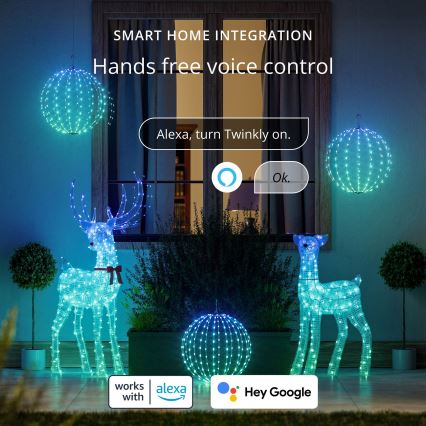 Twinkly - RGBW-LED dimmbar Außendekoration SPHERE 210 LEDs IP44 Wi-Fi