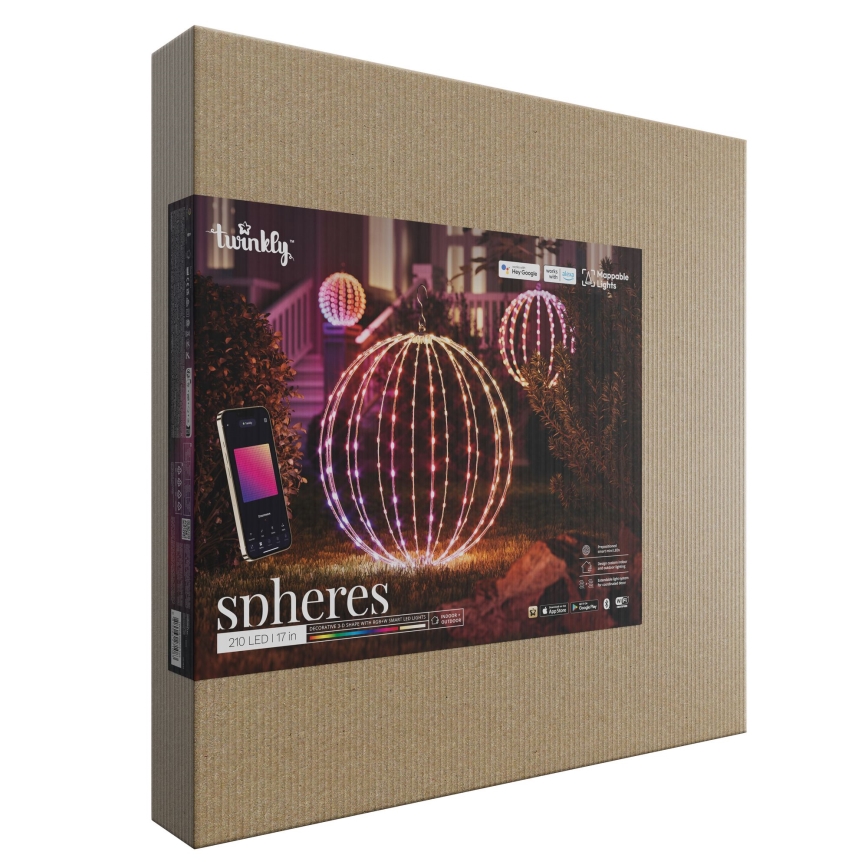 Twinkly - RGBW-LED dimmbar Außendekoration SPHERE 210 LEDs IP44 Wi-Fi