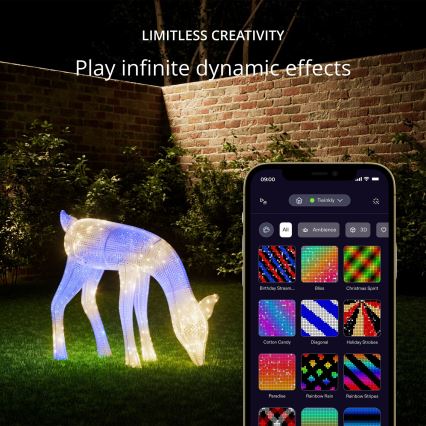 Twinkly - Dimmbares Outdoor-Weihnachtsrentier LED RGBW REINGEERS 160xLED IP44 Wi-Fi