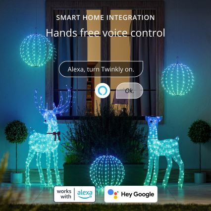 Twinkly - LED RGBW dimmbares Weihnachtsrentier für den Außenbereich REINGEERS 200 LEDs IP44 Wi‑Fi