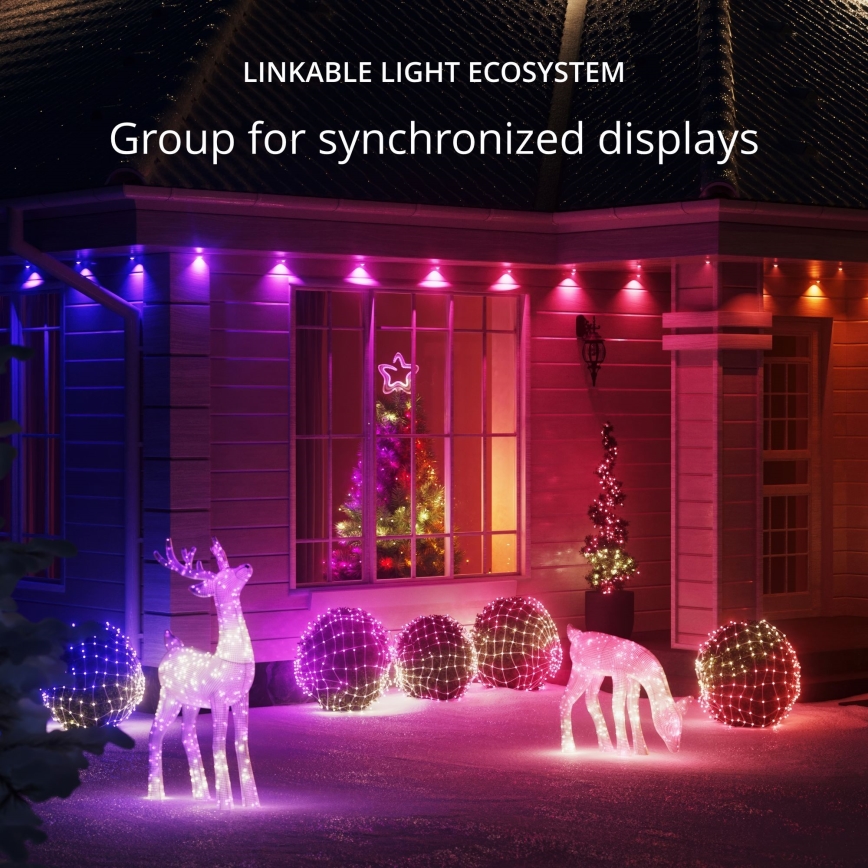 Twinkly - Dimmbares Outdoor-Weihnachtsrentier LED RGBW REINGEERS 240xLED IP44 Wi-Fi
