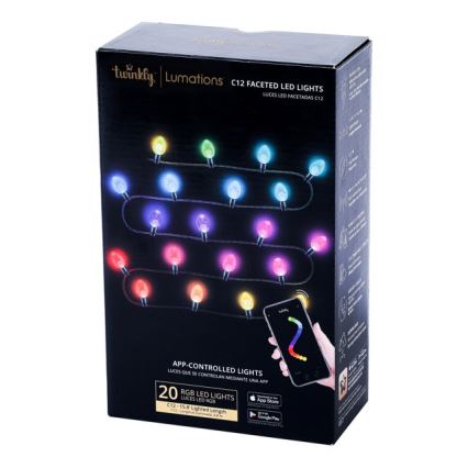 Twinkly - LED RGB dimmbare Außen-Weihnachtslichterkette FACETED 40xLED 14,5 m IP44 Wi-Fi