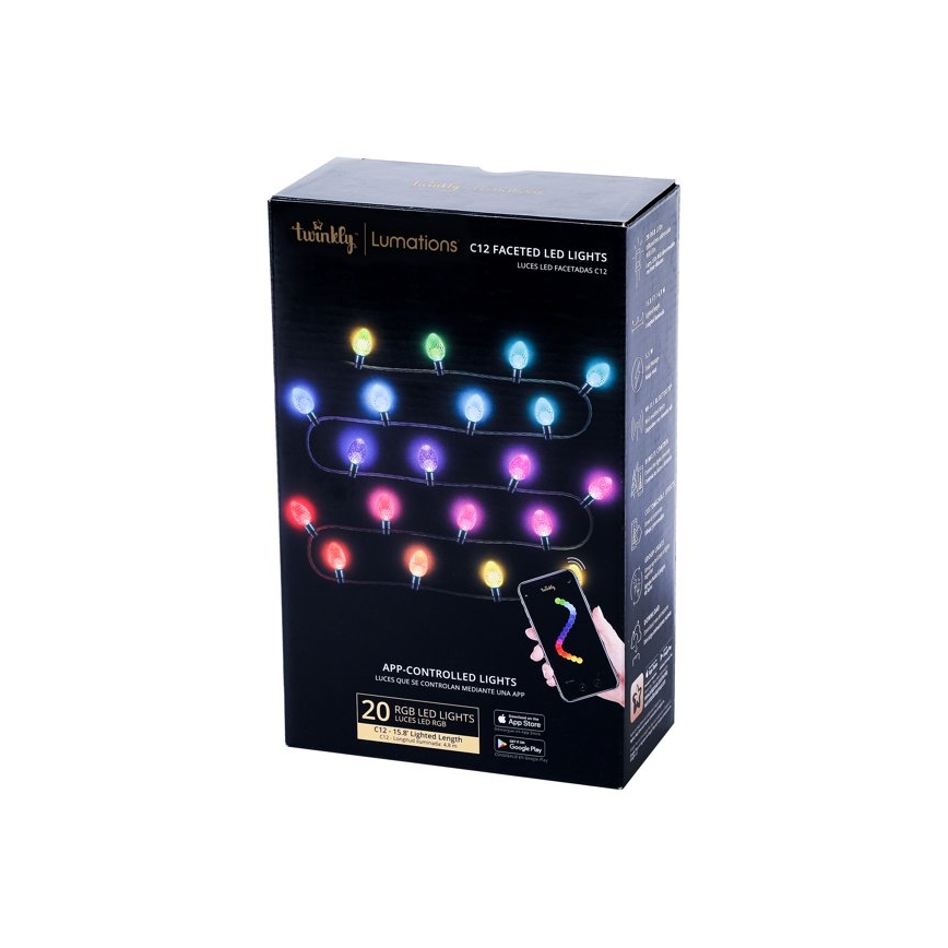 Twinkly - LED RGB dimmbare Außen-Weihnachtslichterkette FACETED 40xLED 14,5 m IP44 Wi-Fi