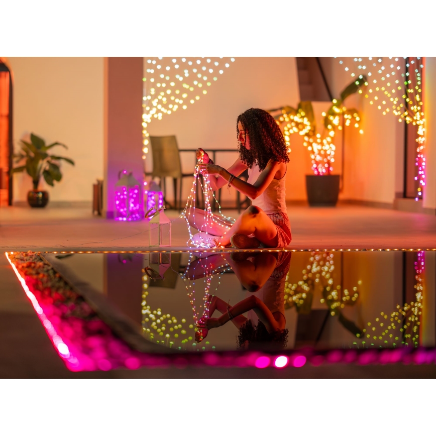 Twinkly - LED RGB dimmbare Lichterkette DOTS 60 LEDs 7 m USB Wi-Fi