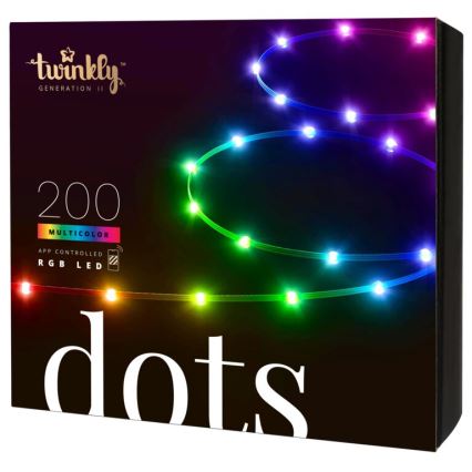 Twinkly - Dimmbarer LED-RGB-Streifen für den Außenbereich DOTS 200xLED 10 m IP44 WiFi