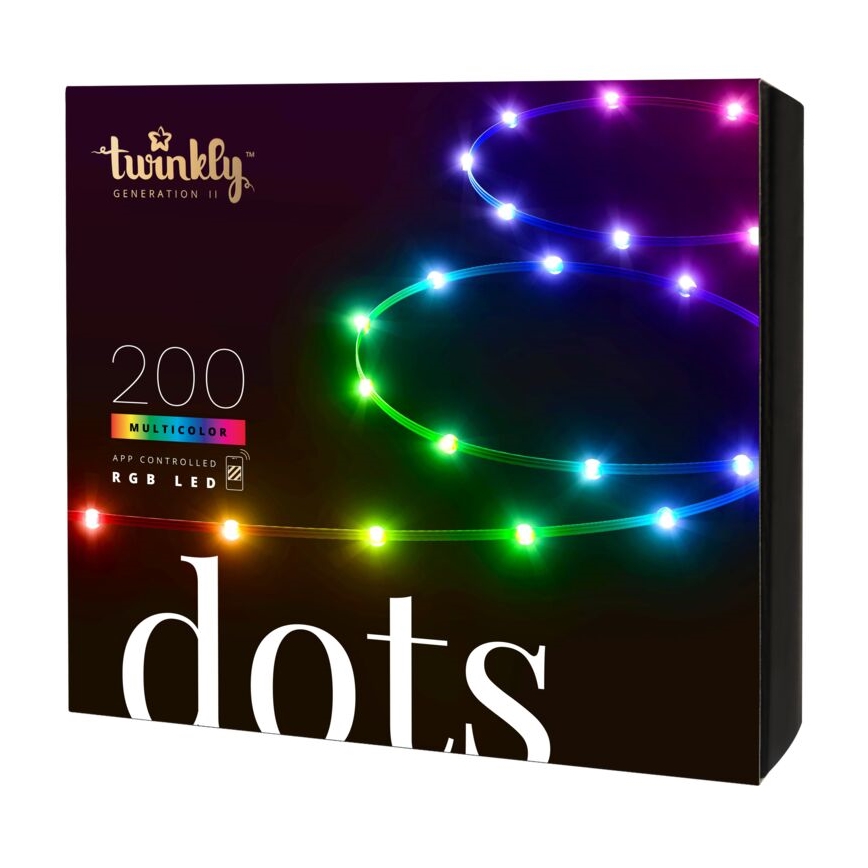 Twinkly - Dimmbarer LED-RGB-Streifen für den Außenbereich DOTS 200xLED 10 m IP44 WiFi