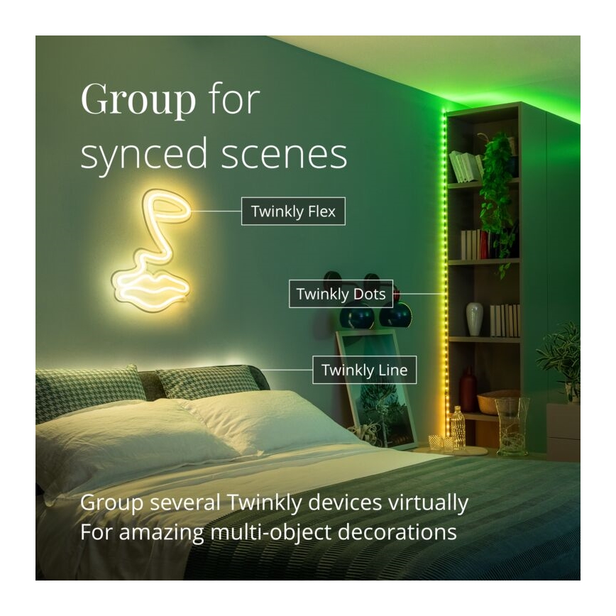 Twinkly - LED RGB Außen-Dimmstreifen DOTS 400xLED 20 m IP44 Wi-Fi