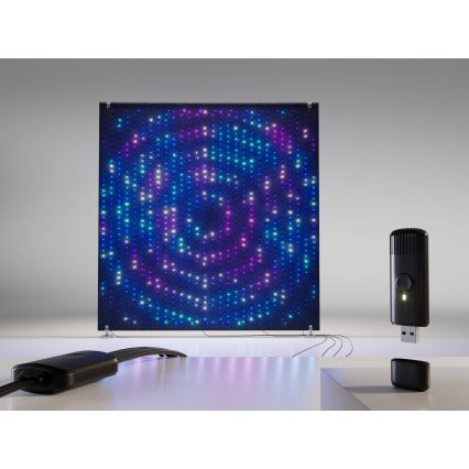 Twinkly - LED RGBW Dimmbarer Außen-Weihnachtsvorhang LIGHTWALL 1120xLED 2,6x2,7 m IP44 Wi-Fi + Musik-Dongle