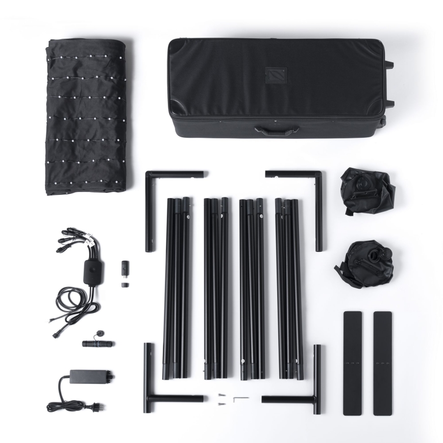 Twinkly - LED RGBW, dimmbar, musikalische Outdoor-Lichtwand LIGHTWALL 1120xLED 2,6x2,7 m IP44 Wi-Fi + Music Dongle