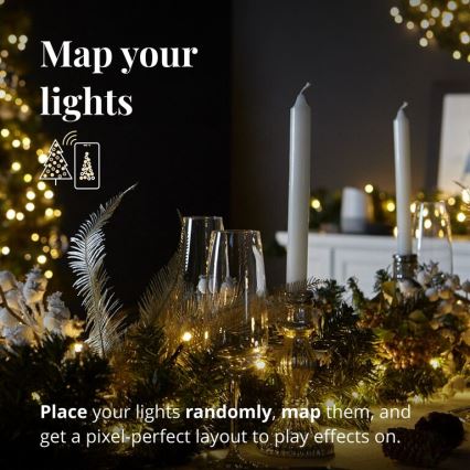Twinkly - Dimmbare LED-RGBW-Weihnachtsdekoration PRE-LIT GARLAND 50xLED 3,15 m Wi-Fi
