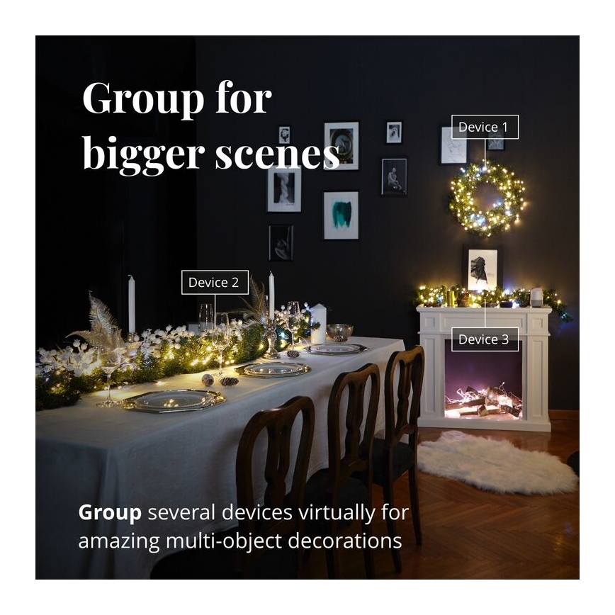 Twinkly - Dimmbare LED-RGBW-Weihnachtsdekoration PRE-LIT GARLAND 50xLED 3,15 m Wi-Fi