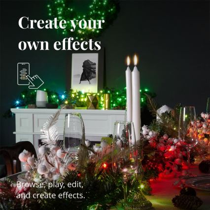 Twinkly - Dimmbare LED-RGBW-Weihnachtsdekoration PRE-LIT GARLAND 50xLED 3,15 m Wi-Fi