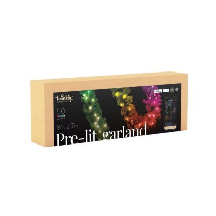 Twinkly - Dimmbare LED-RGBW-Weihnachtsdekoration PRE-LIT GARLAND 50xLED 3,15 m Wi-Fi