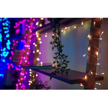 Twinkly - Dimmbarer LED-RGB-Weihnachtslichtervorhang für den Außenbereich ICICLE 190xLED 11,5m IP44 Wi-Fi