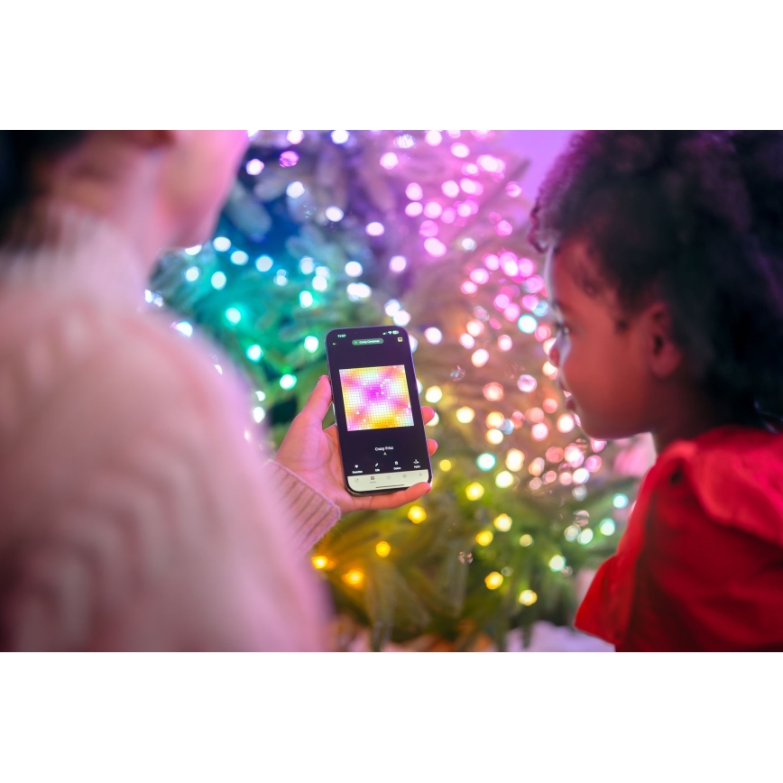 Twinkly - CANDIES dimmbare RGB-LED-Lichterkette, 100 LEDs, 8 m, USB, Wi-Fi