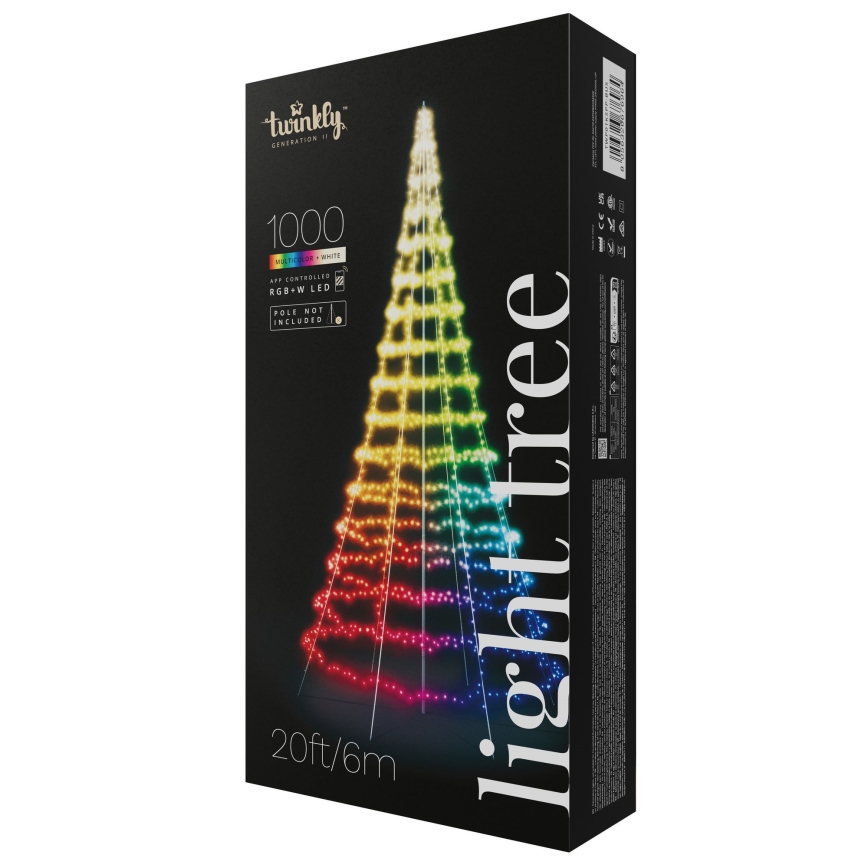 Twinkly - LED RGBW Dimmbare Außen-Weihnachtsbaum LIGHT TREE 1000xLED 6 m IP44 Wi-Fi
