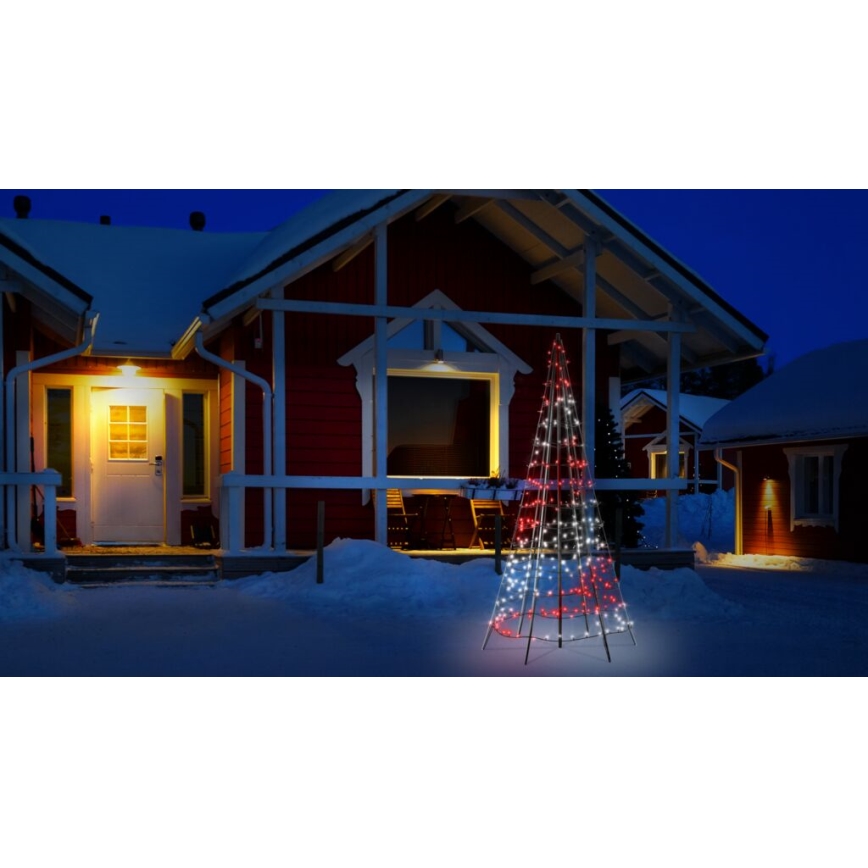 Twinkly - LED RGBW dimmbarer Außen-Weihnachtsbaum LIGHT TREE 300xLED 2m IP44 Wi-Fi