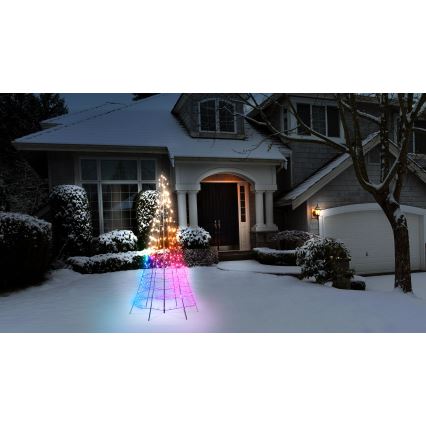 Twinkly - Dimmbarer LED-RGBW-Weihnachtsbaum für den Außenbereich LIGHT TREE 300xLED 2m IP44 Wi-Fi