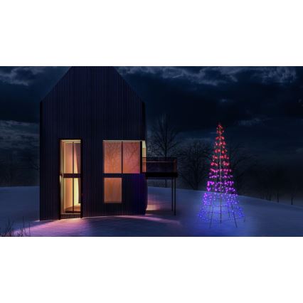 Twinkly - Dimmbarer LED-RGBW-Weihnachtsbaum für den Außenbereich LIGHT TREE 300xLED 2m IP44 Wi-Fi