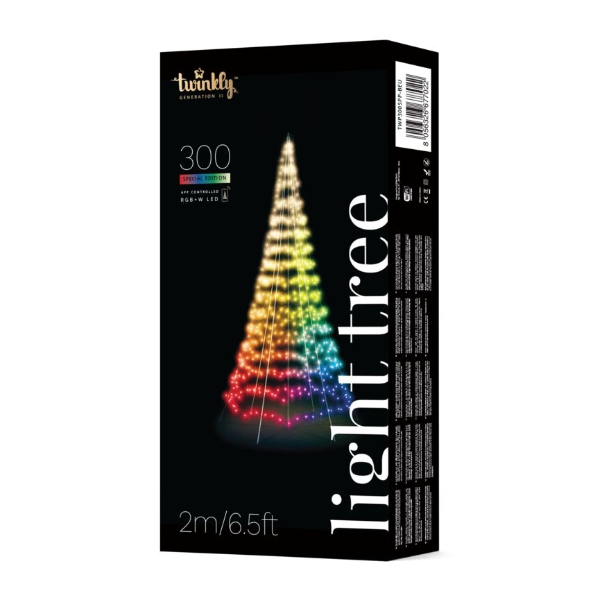 Twinkly - Dimmbarer LED-RGBW-Weihnachtsbaum für den Außenbereich LIGHT TREE 300xLED 2m IP44 Wi-Fi