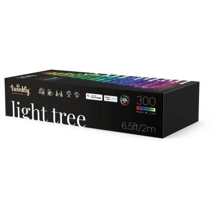 Twinkly - Dimmbarer LED-RGBW-Weihnachtsbaum für den Außenbereich LIGHT TREE 300xLED 2m IP44 Wi-Fi