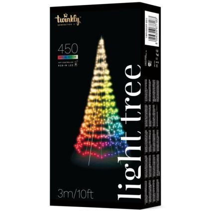 Twinkly - Dimmbarer LED-RGBW-Weihnachtsbaum für den Außenbereich LIGHT TREE 450xLED 3m IP44 Wi-Fi