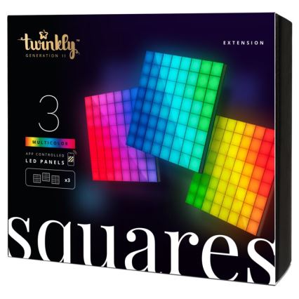 Twinkly - SET 3x Dimmbares LED-RGB-Panel SQUARES 64xLED 16x16 cm Wi-Fi