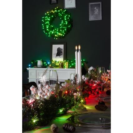 Twinkly - Dimmbarer LED-RGB-Weihnachtskranz PRE-LIT WREATH 50xLED d 61cm Wi-Fi