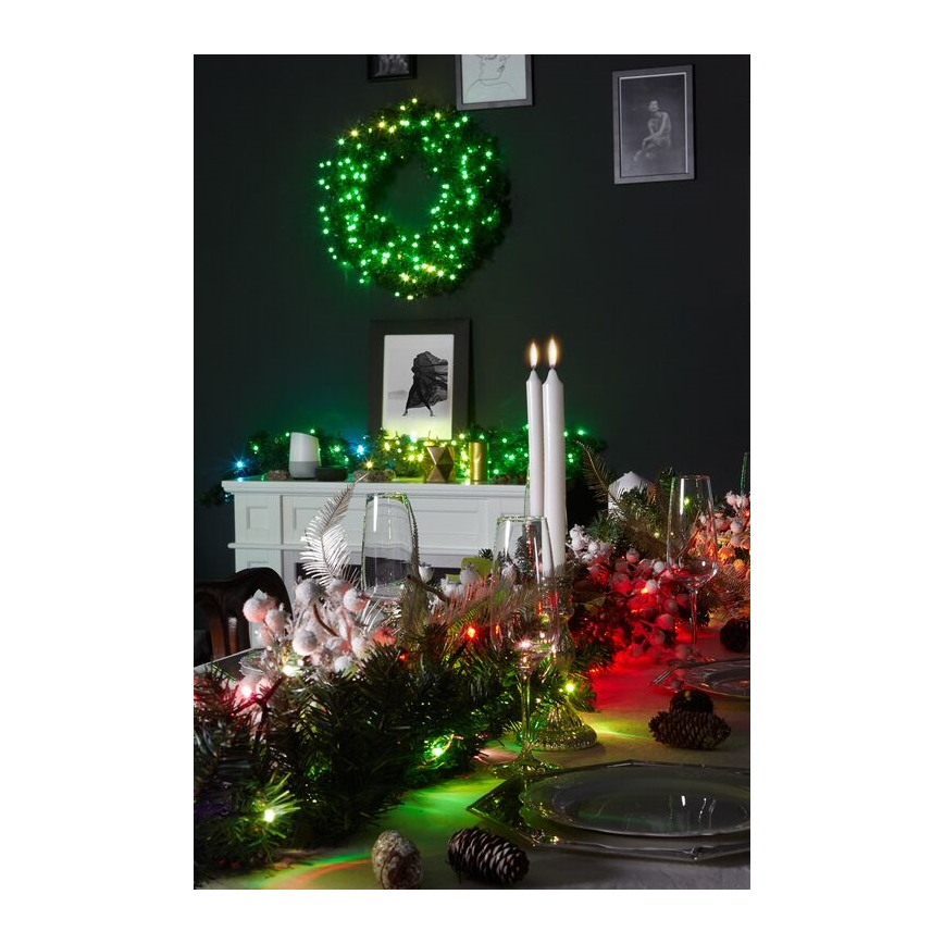 Twinkly - Dimmbarer LED-RGB-Weihnachtskranz PRE-LIT WREATH 50xLED d 61cm Wi-Fi