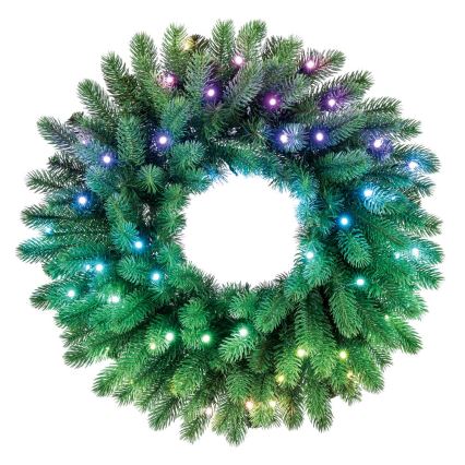 Twinkly - Dimmbarer LED-RGB-Weihnachtskranz PRE-LIT WREATH 50xLED d 61cm Wi-Fi