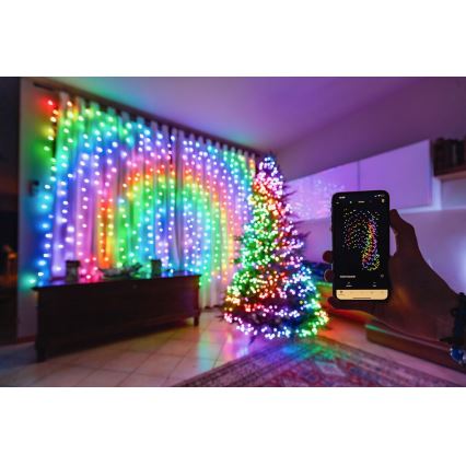 Twinkly - Dimmbare LED-RGB-Weihnachtslicherkette für den Außenbereich STRINGS 250xLED 23,5m IP44 Wi-Fi