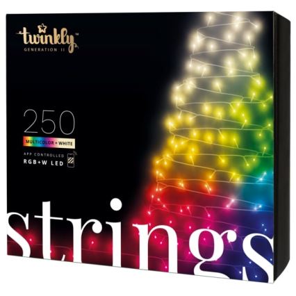 Twinkly - dimmbare RGBW-LED-Außen-Lichterkette STRINGS, 250 LEDs, 23,5 m, IP44, Wi-Fi