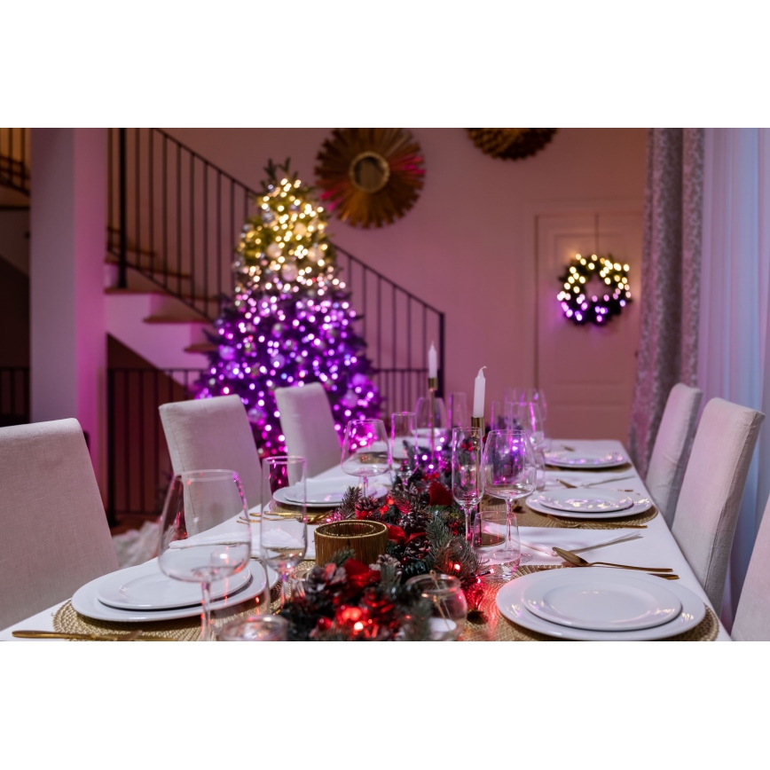Twinkly - LED RGBW dimmbare Außen-Lichterkette STRINGS, 250 LEDs, 23,5 m, IP44, Wi-Fi